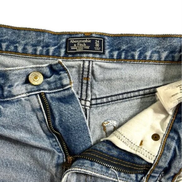 Abercrombie Annie High Rise Denim Shorts 00 24 - Picture 2 of 3
